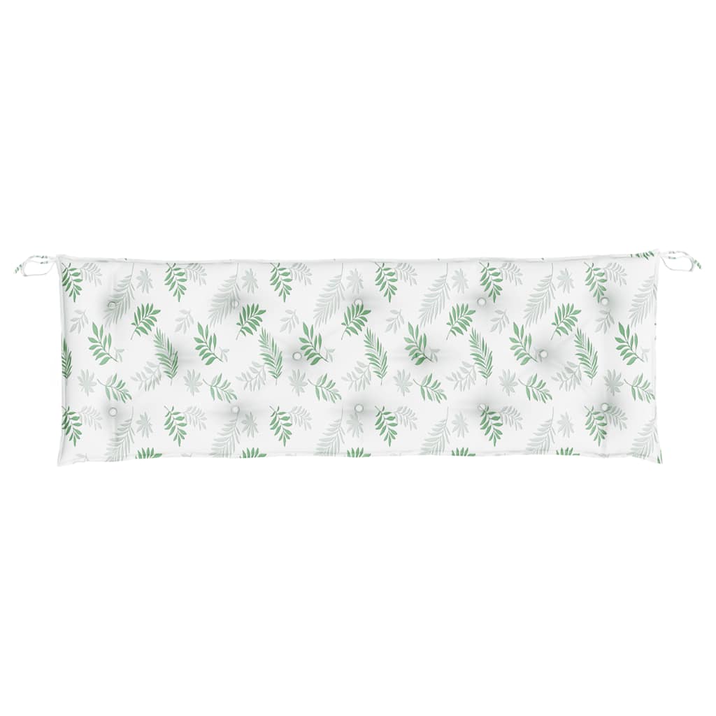 Cuscini Panca Giardino 2 pz-Cuscini per panchina da esterno Motivo a Foglie 150x50x7 cm Tessuto
