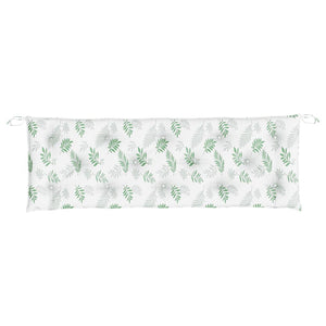 Cuscini Panca Giardino 2 pz-Cuscini per panchina da esterno Motivo a Foglie 150x50x7 cm Tessuto