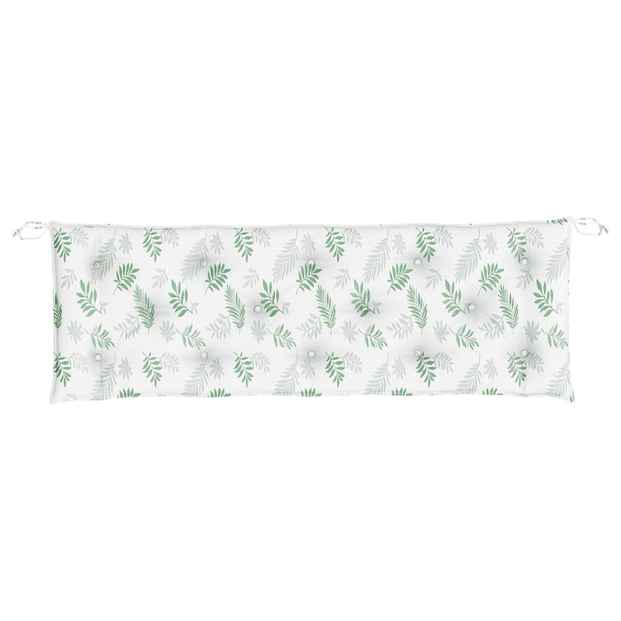 Cuscini Panca Giardino 2 pz-Cuscini per panchina da esterno Motivo a Foglie 150x50x7 cm Tessuto