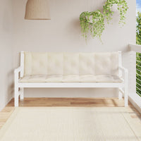 Cuscini Panca Giardino 2pz Bianco Crema 180x50x7 Tessuto Oxford 361718
