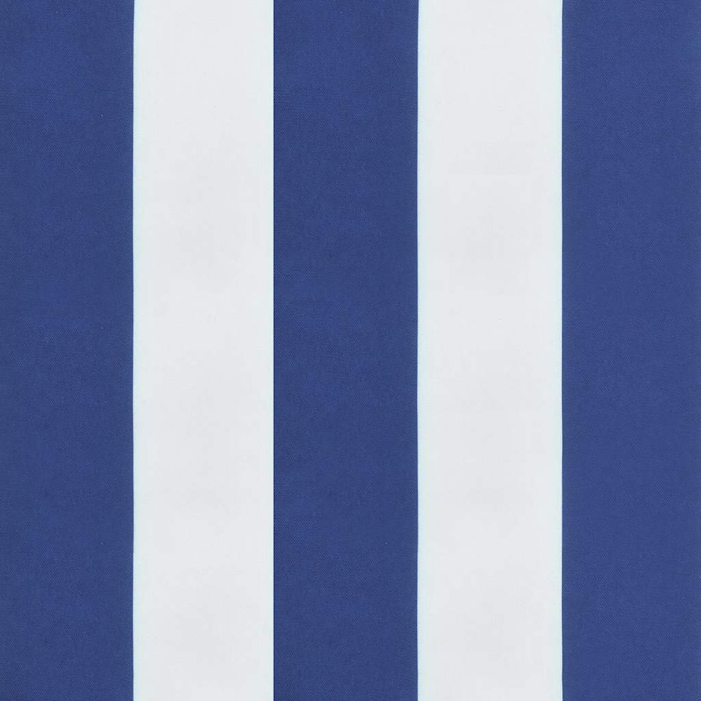 Cuscini Panca Giardino 2pz Righe Bianche Blu 200x50x7cm Tessuto