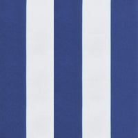 Cuscini Panca Giardino 2pz Righe Bianche Blu 200x50x7cm Tessuto