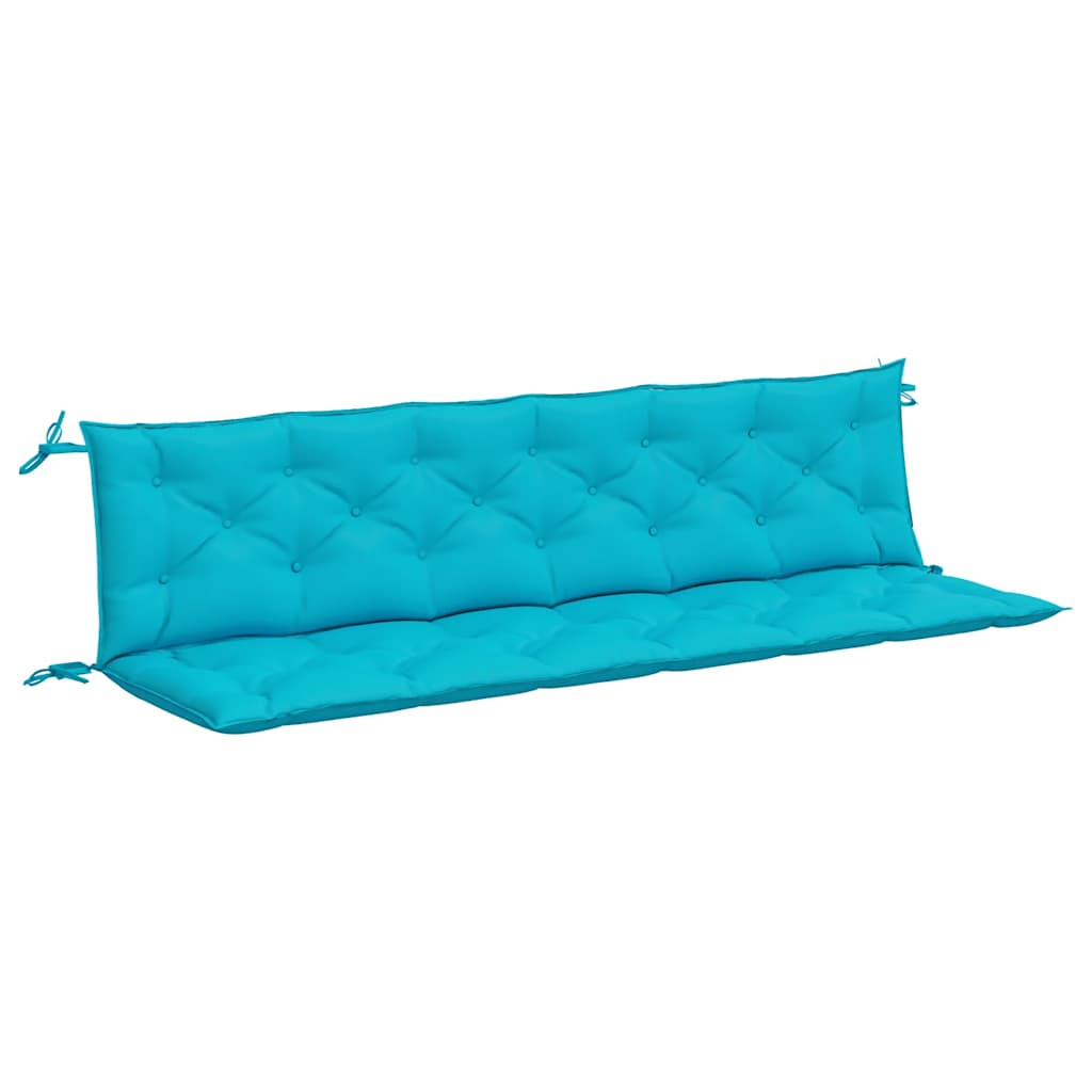 Cuscini per Panca da Giardino 2 pz-Set di 2 Cuscini per panchina da esterno Turchese 200x50x7 cm Tessuto