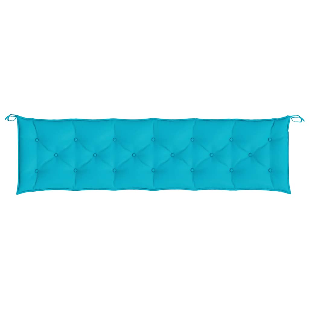 Cuscini per Panca da Giardino 2 pz-Set di 2 Cuscini per panchina da esterno Turchese 200x50x7 cm Tessuto