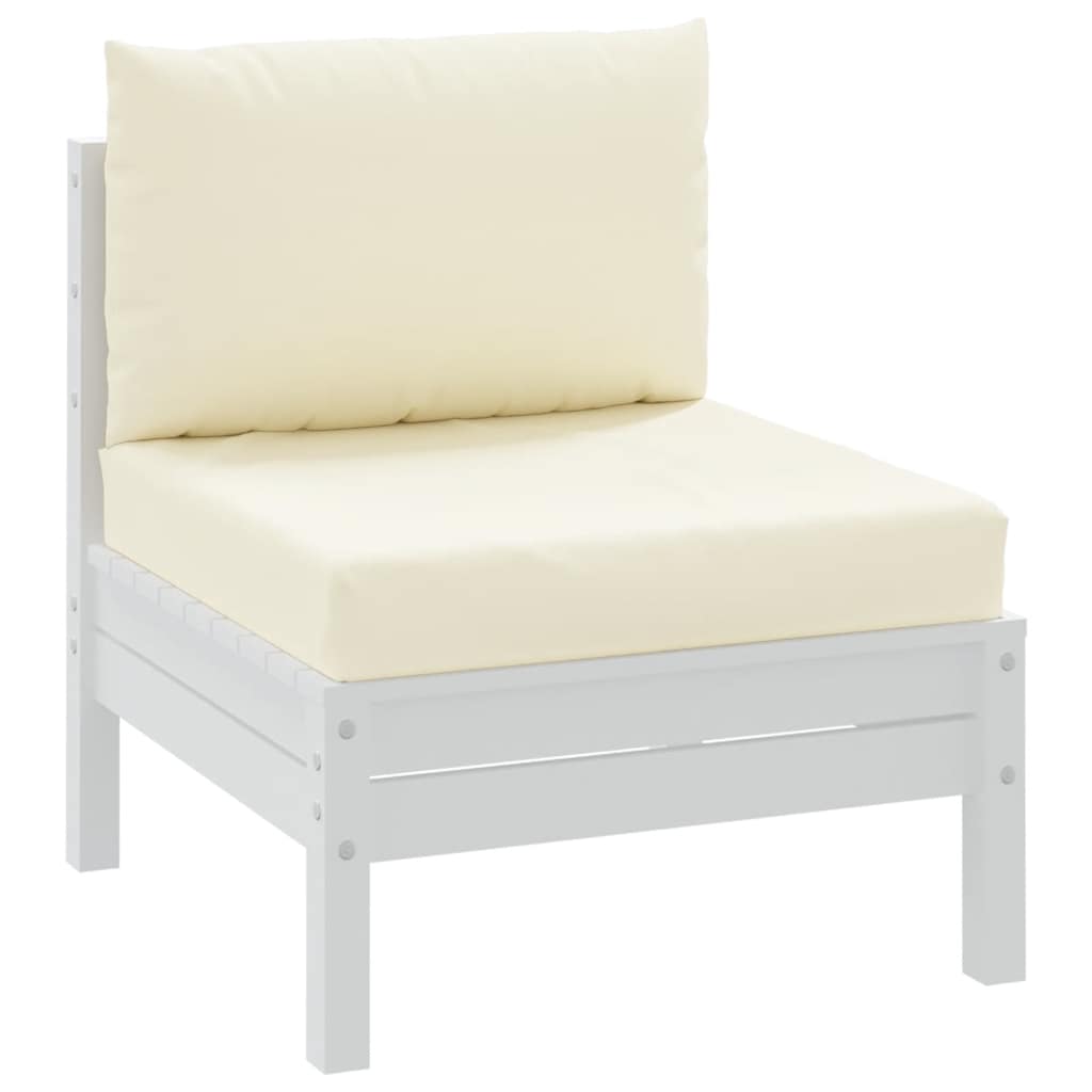 Cuscini per Pallet 2 pz Bianco Crema in Tessuto Oxford 361756