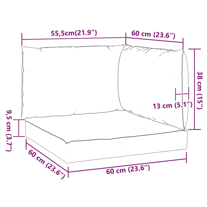 Cuscini per Pallet 3 pz Azzurro in Tessuto Oxford 361777