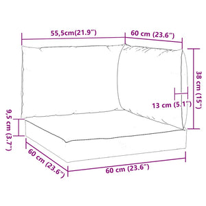 Cuscini per Pallet 3 pz Verdi in Tessuto Oxford 361778