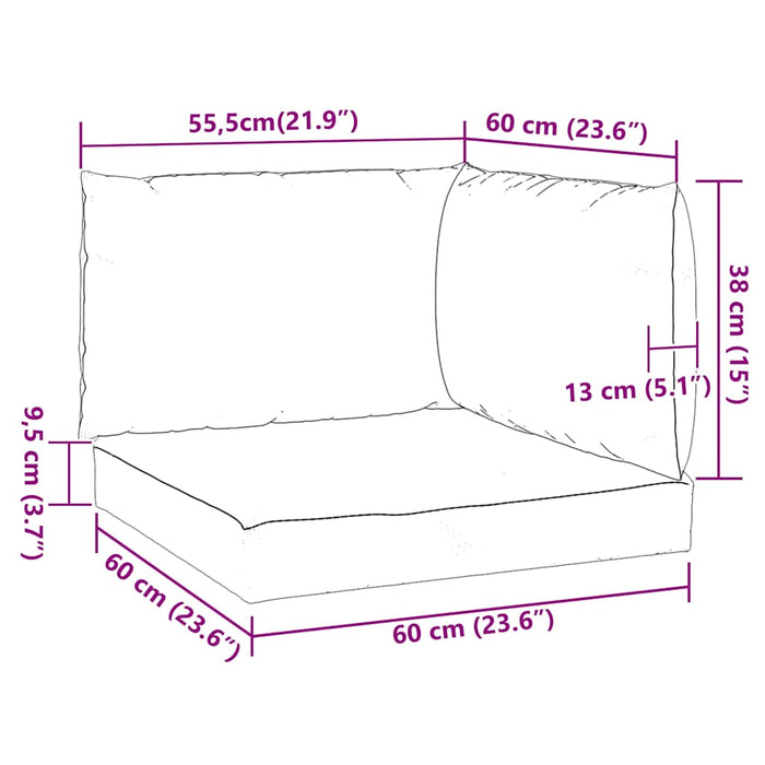 Cuscini per Pallet 3 pz Rossi in Tessuto Oxford 361779