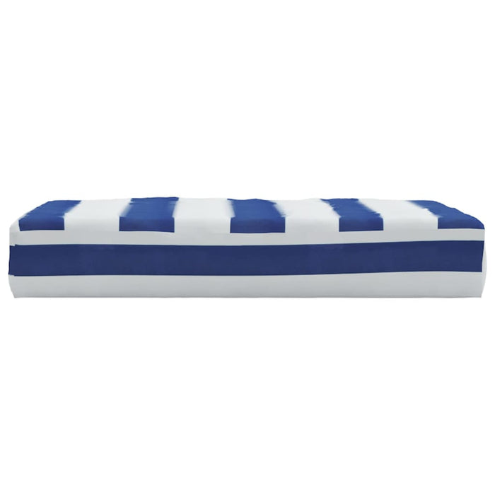 Cuscino Pallet Strisce Bianche e Blu 60x60x8 cm Tessuto Oxford 361804