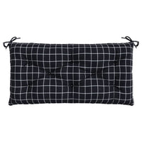 Cuscino Panca Giardino Motivo a Quadri Nero 110x50x7 cm Tessuto 361824