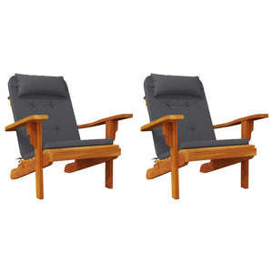 Cuscini per Sedia Adirondack 2 pz Antracite in Tessuto Oxford 361830