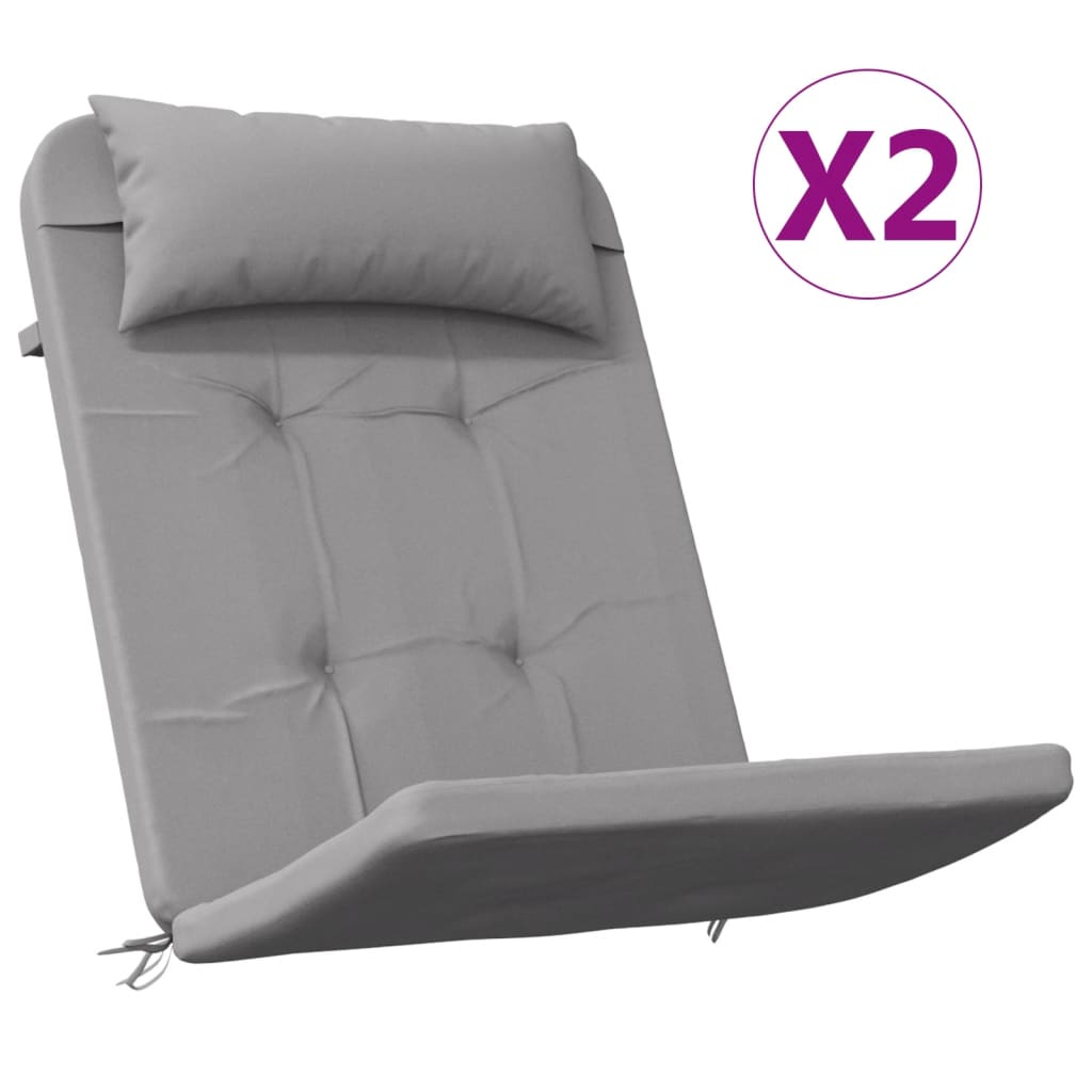 Cuscini per Sedia Adirondack 2 pz Grigio in Tessuto Oxfordcod mxl 70292