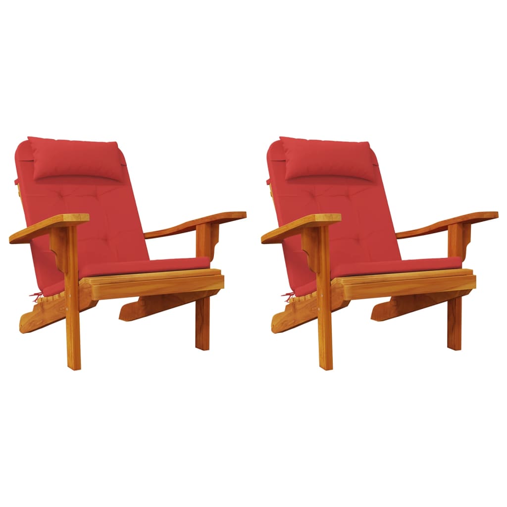Cuscini per Sedia Adirondack 2 pz Rosso in Tessuto Oxford 361836