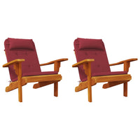 Cuscini per Sedia Adirondack 2 pz Rosso Vino in Tessuto Oxford 361839