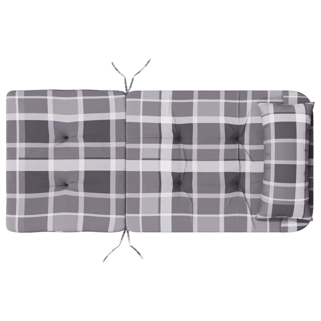 Cuscini Sedia Adirondack 2 pz a Quadri Grigio in Tessuto Oxford 361844