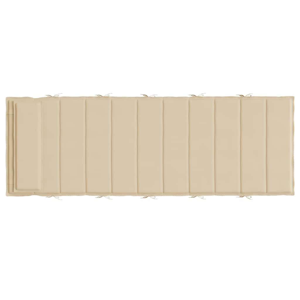 Cuscino per Lettino Beige 180x60x3 cm in Tessuto Oxford 361855