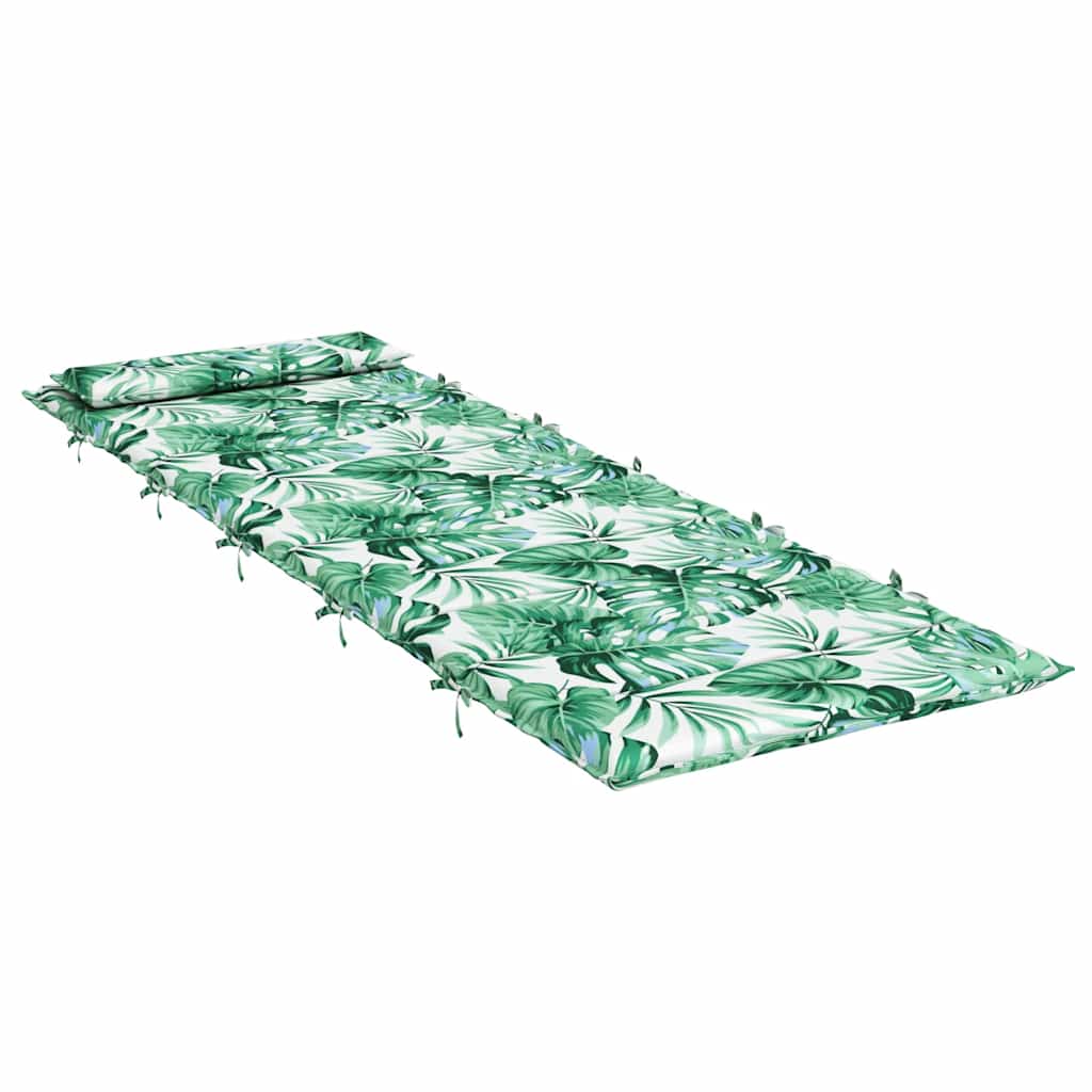 Cuscino per Lettino Motivo Foglie 180x60x4 cm in Tessuto Oxford 361864