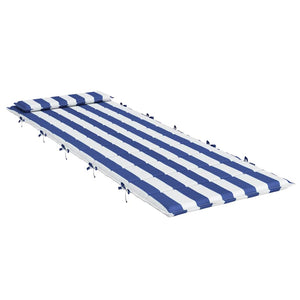 Cuscino per Lettino Righe Bianche e Blu 180x60x4 Tessuto Oxford 361867