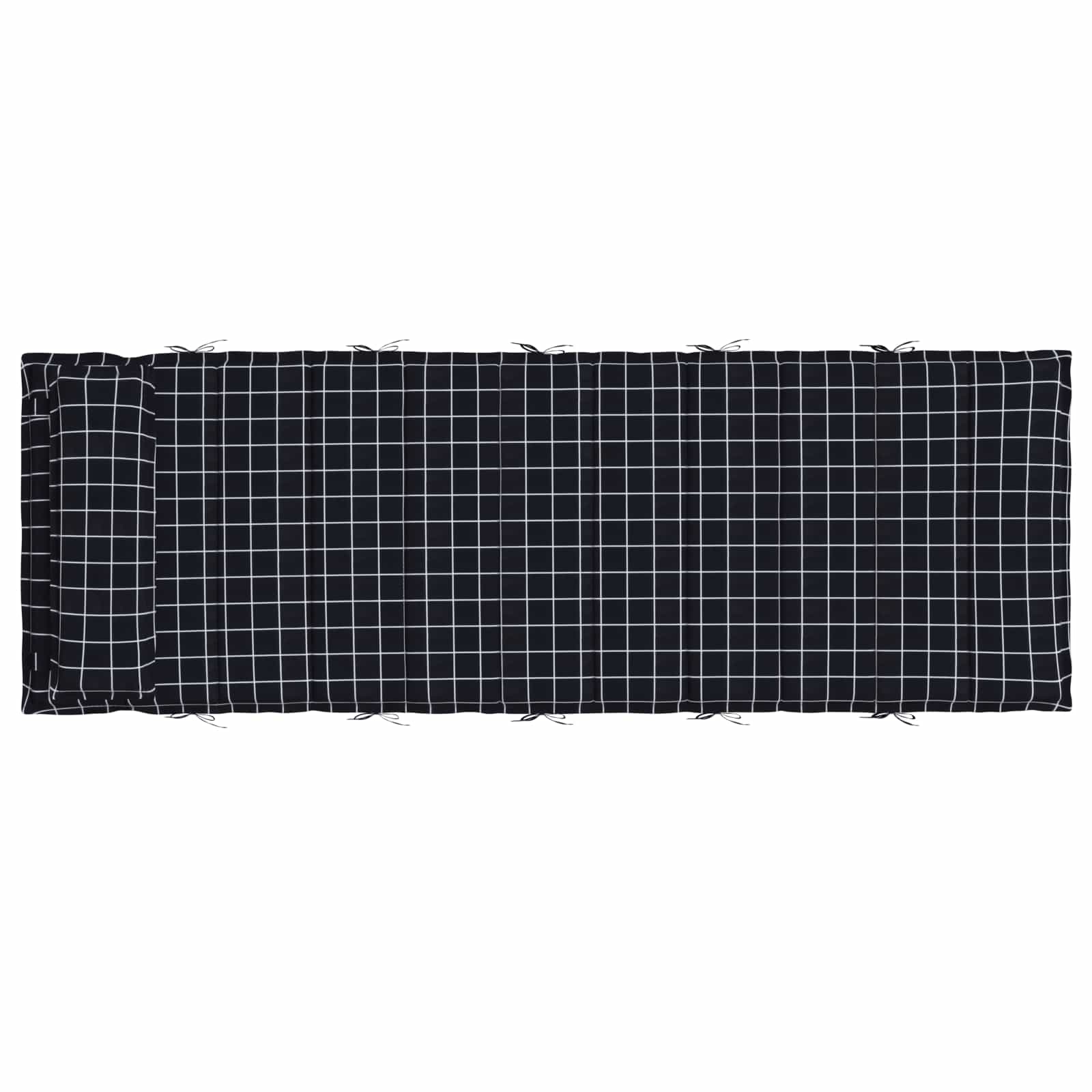 Cuscino per Lounger Sole Nero 178 x 60 x 4 cm Tessuto Oxford 361868