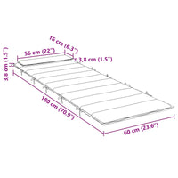 Cuscino per Lounger Sole Nero 178 x 60 x 4 cm Tessuto Oxford 361868