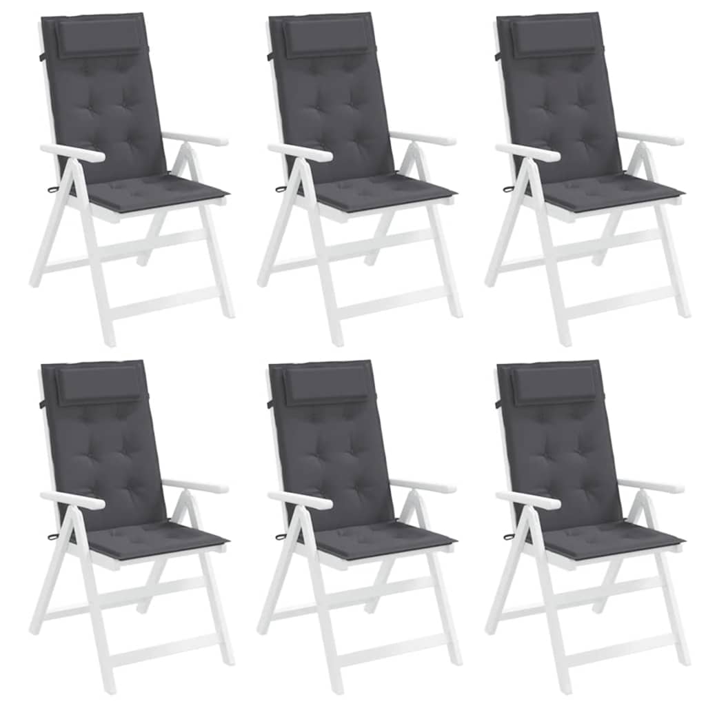 Cuscini per Sedia Schienale Alto 6 pz Antracite Tessuto Oxford 361876