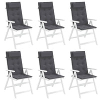 Cuscini per Sedia Schienale Alto 6 pz Antracite Tessuto Oxford 361876