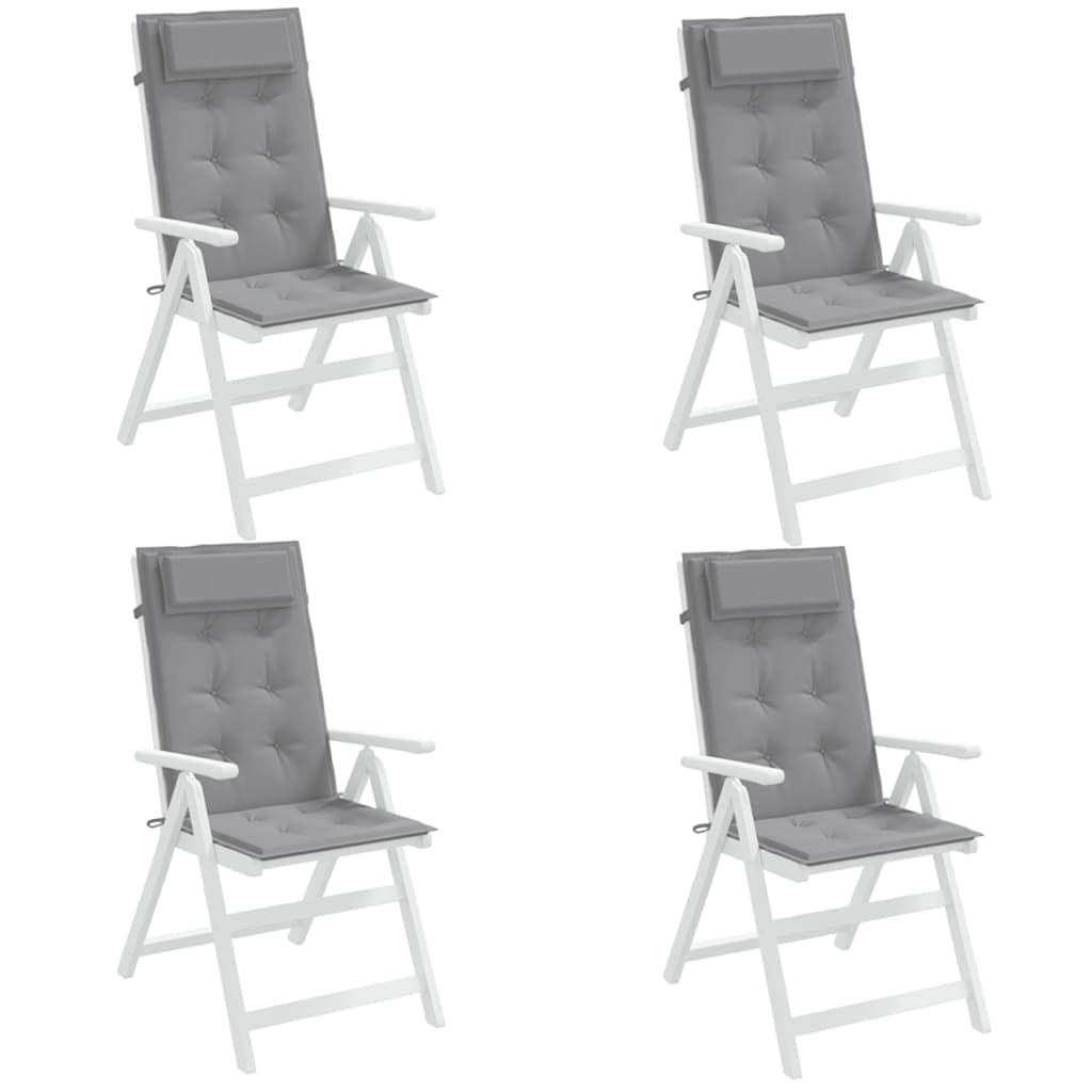 Cuscini per Sedia Schienale Alto 4 pz Grigio Tessuto Oxford 361878