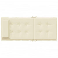 Cuscini per Sedia con Schienale Alto 2 pz Crema Tessuto Oxford