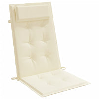 Cuscini per Sedia con Schienale Alto 4 pz Crema Tessuto Oxford 361881