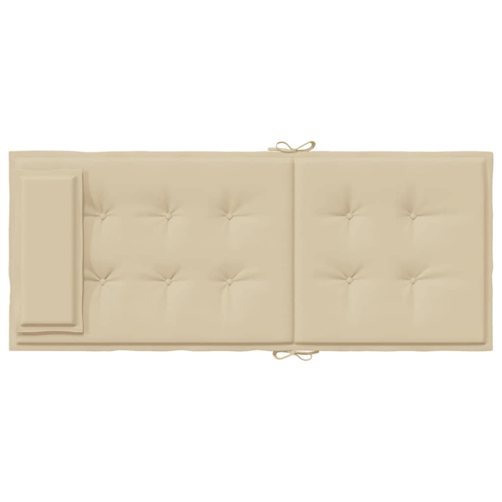 Cuscini per Sedia con Schienale Alto 2 pz Beige Tessuto Oxford