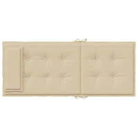 Cuscini per Sedia con Schienale Alto 2 pz Beige Tessuto Oxford