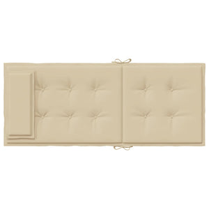 Cuscini per Sedia con Schienale Alto 2 pz Beige Tessuto Oxford