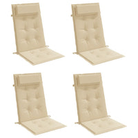 Cuscini per Sedia con Schienale Alto 4 pz Beige Tessuto Oxford 361884