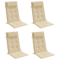 Cuscini per Sedia con Schienale Alto 4 pz Beige Tessuto Oxfordcod mxl 70291