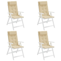Cuscini per Sedia con Schienale Alto 4 pz Beige Tessuto Oxford 361884