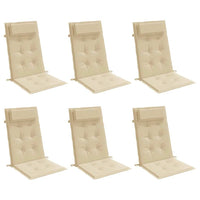 Cuscini per Sedia con Schienale Alto 6 pz Beige Tessuto Oxfordcod mxl 94313