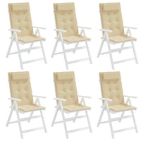 Cuscini per Sedia con Schienale Alto 6 pz Beige Tessuto Oxford 361885