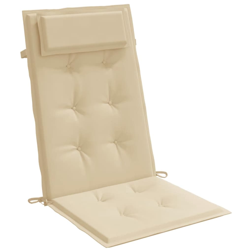 Cuscini per Sedia con Schienale Alto 6 pz Beige Tessuto Oxford 361885
