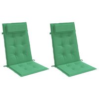 Cuscini per Sedia con Schienale Alto 2 pz Verde Tessuto Oxford 361889