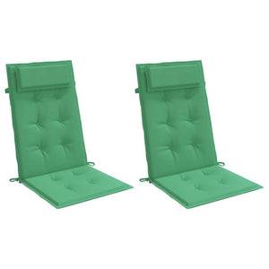 Cuscini per Sedia con Schienale Alto 2 pz Verde Tessuto Oxfordcod mxl 118317