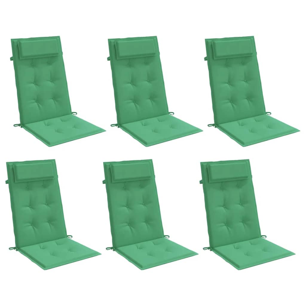 Cuscini per Sedia con Schienale Alto 6 pz Verde Tessuto Oxfordcod mxl 94330
