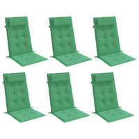 Cuscini per Sedia con Schienale Alto 6 pz Verde Tessuto Oxfordcod mxl 94330