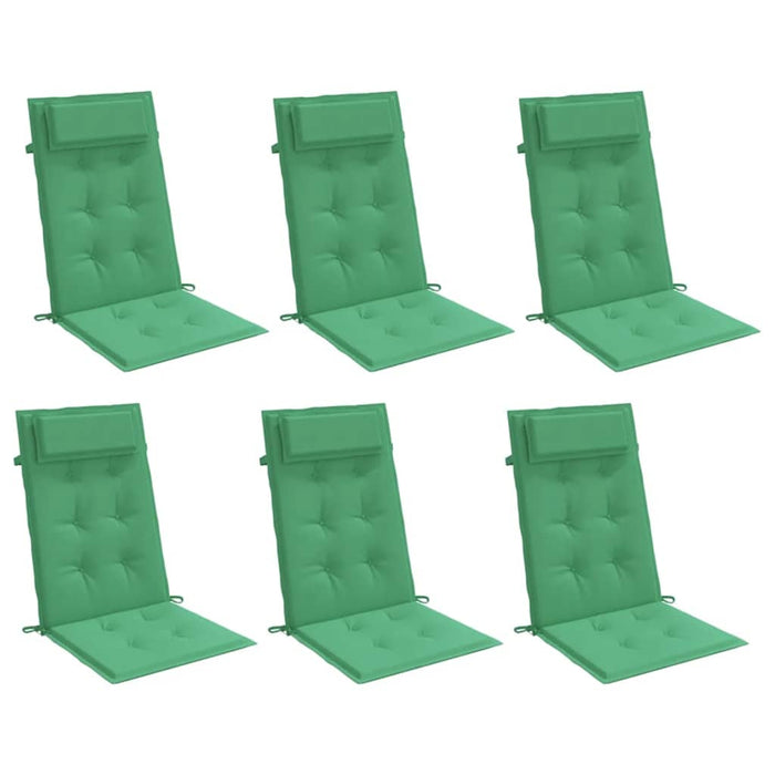 Cuscini per Sedia con Schienale Alto 6 pz Verde Tessuto Oxfordcod mxl 94330