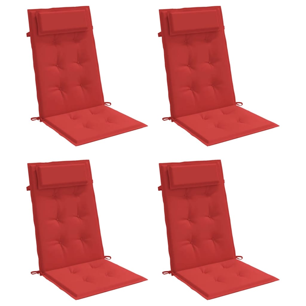 Cuscini per Sedia con Schienale Alto 4 pz Rosso Tessuto Oxfordcod mxl 94331