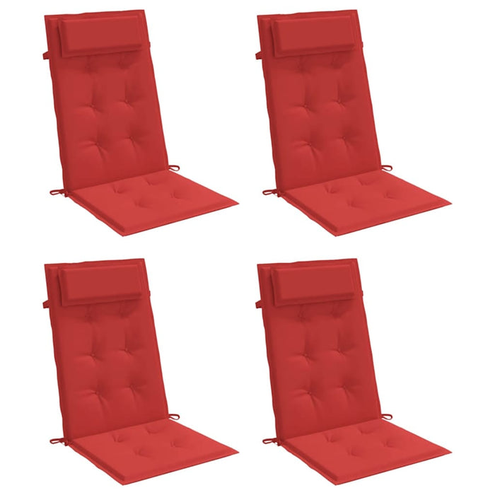 Cuscini per Sedia con Schienale Alto 4 pz Rosso Tessuto Oxfordcod mxl 94331