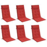 Cuscini per Sedia con Schienale Alto 6 pz Rosso Tessuto Oxfordcod mxl 118268