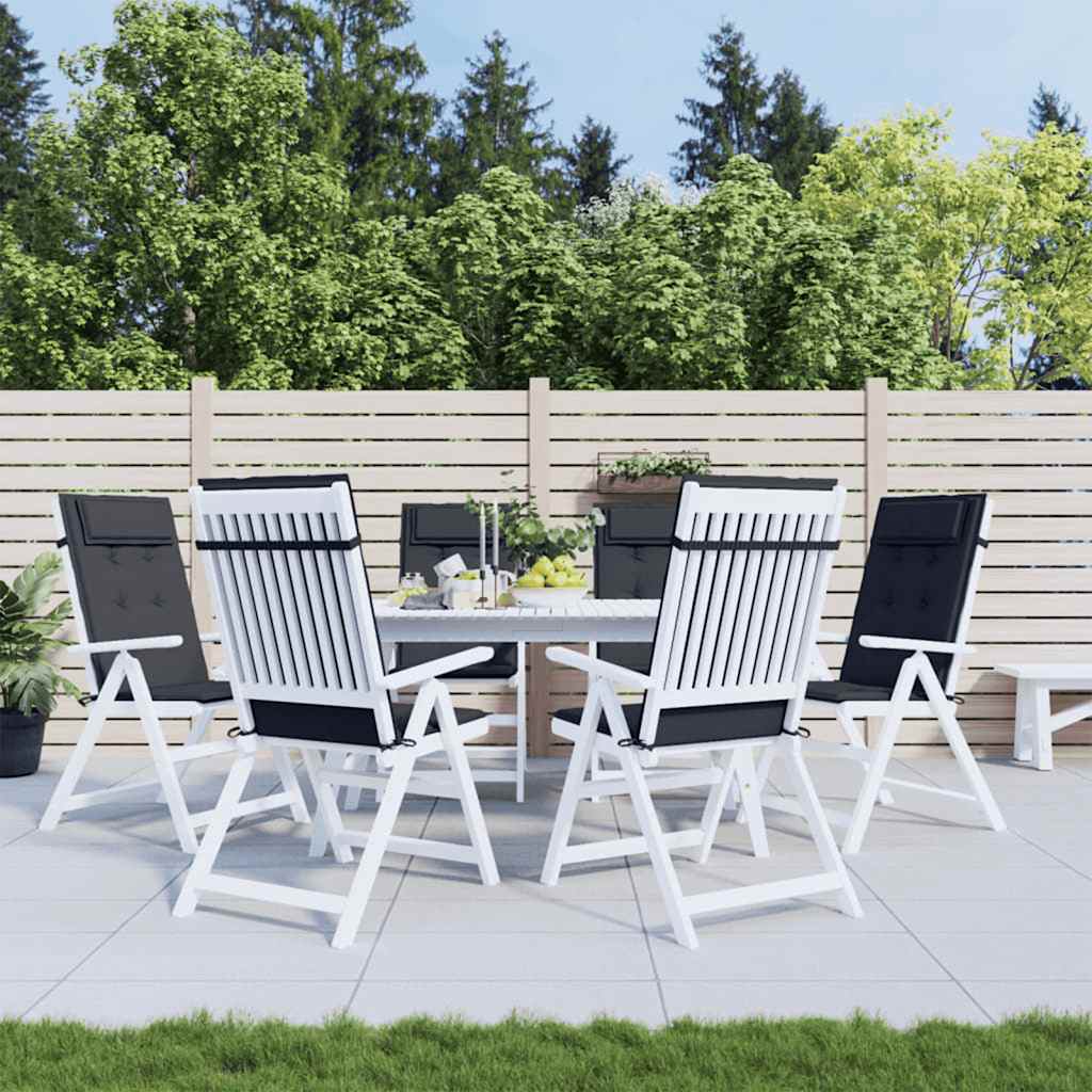 vidaXL Cuscini per Sedia con Schienale Alto 6pz Nero in Tessuto Oxford