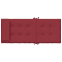 Cuscini Sedia con Schienale Alto 2 pz Rosso Vino Tessuto Oxford 361901
