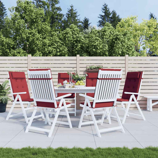Cuscini Sedia con Schienale Alto 6 pz Rosso Vino Tessuto Oxfordcod mxl 70297