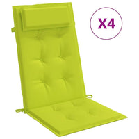 Cuscini Sedia Schienale Alto 4 pz Verde Chiaro Tessuto Oxfordcod mxl 70336